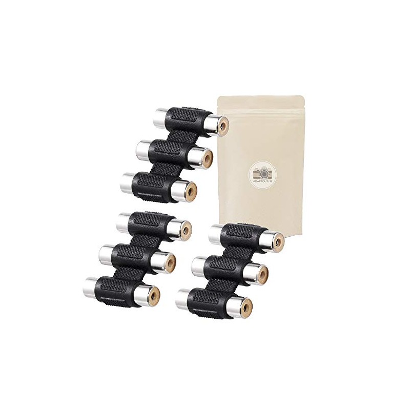 X3 Coupler RCA 3 Way Extension Adapter Connector RCA Female