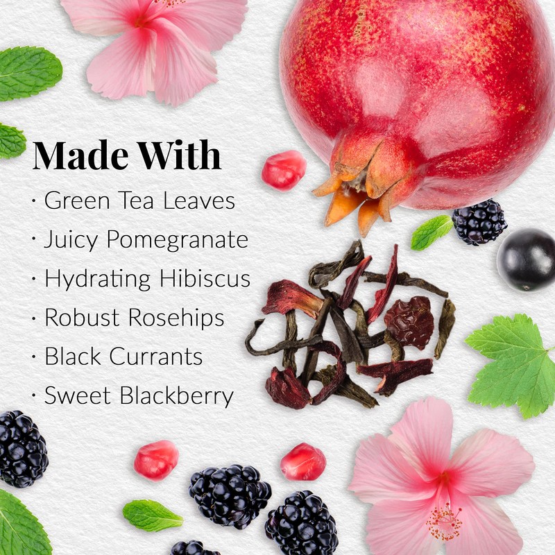 The Republic of Tea Pomegranate Superfruit Full-Leaf Loose Green Tea,