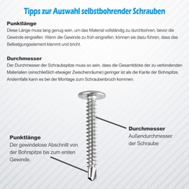 HeYork Drywall Screws Pack of 100 Phillips Drywall Screws with Drill Head Self-Tapping Screws Phillips Head 410 Stainless Steel 4.2 x 32 mm Tapping Screws Drilling Screws