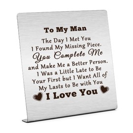 Anniversary Desk Decor for Husband To My Man Gift Anniversary Birthday Gifts for Boyfriend Husband Gifts Appreciation Desk Decor Engagement Wedding Gifts Valentine's Day Birthday Gifts for Men