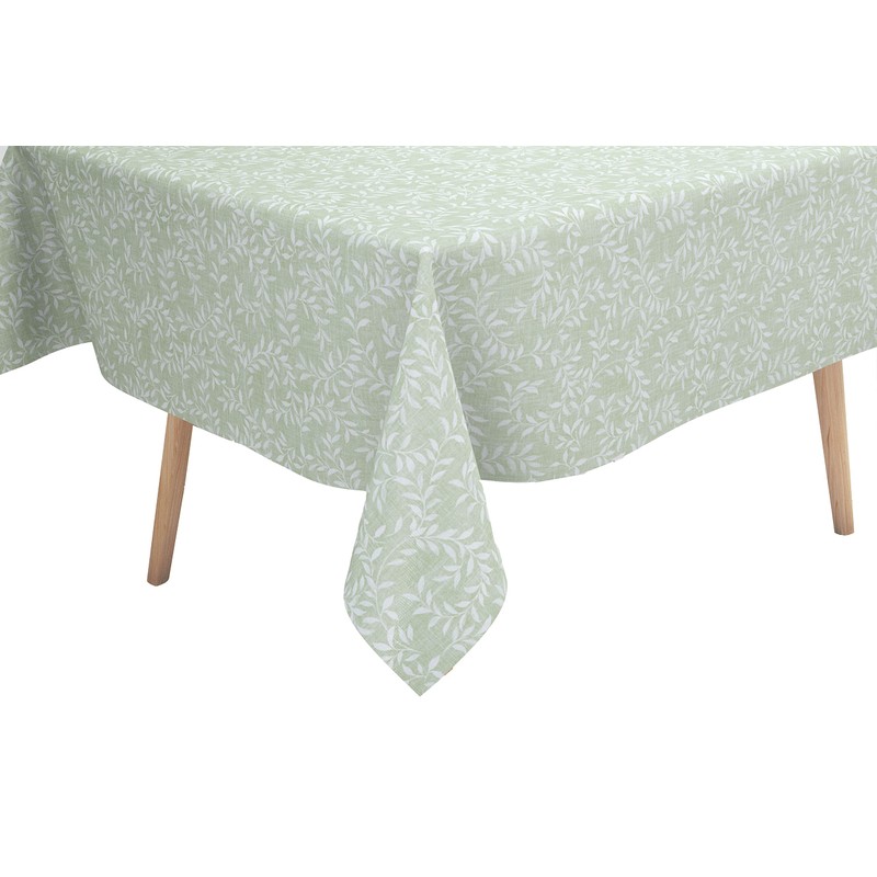 Karina Home Willow Leaves Wipe Clean Tablecloth Vinyl PVC (Green,