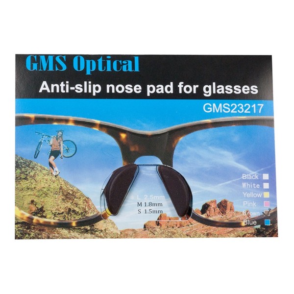 GMS Optical Anti-Slip Nose Pad for Glasses (Various Colors) (!0 Pair, Brown)