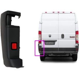 MJD AUTO PARTS FIT DODGE RAM PROMASTER 2019-2023 REAR BUMPER CORNER COVER TRIM BLACK (LEFT DRIVER SIDE)