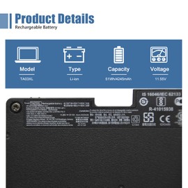 VANPIR TA03XL CS03XL 854047-1C1 854047-421 854108-850 Battery for HP EliteBook 745 755 745 840 848 850 G4, for hp ZBook 14U 15U G4 Notebook HSTNN-LB7J HSTNN-IB7L 996QA101H HSTNN-172C-4 HSTNN-175C-5