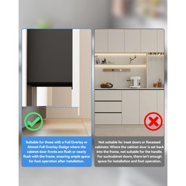 Cabinet Foot Pull for Trash Drawer, Trash Cabinet Foot Pull, Touchless Hands Free Design for Full Overlay Cabinet Door,White
