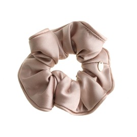 VINGTAINE HS-111-PK Satin Simple Color Scrunchie Ruffle Office Hair Accessory