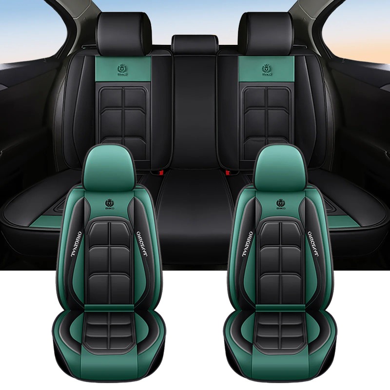 Xiangta Green Leather Seat Cover Universal Full Set Seat Covers