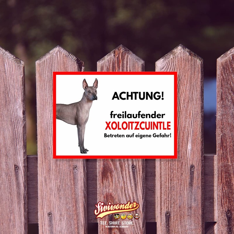 Xoloitzcuintle Freilauf Dog Sign Saying Door Sign Dog Sign Warning