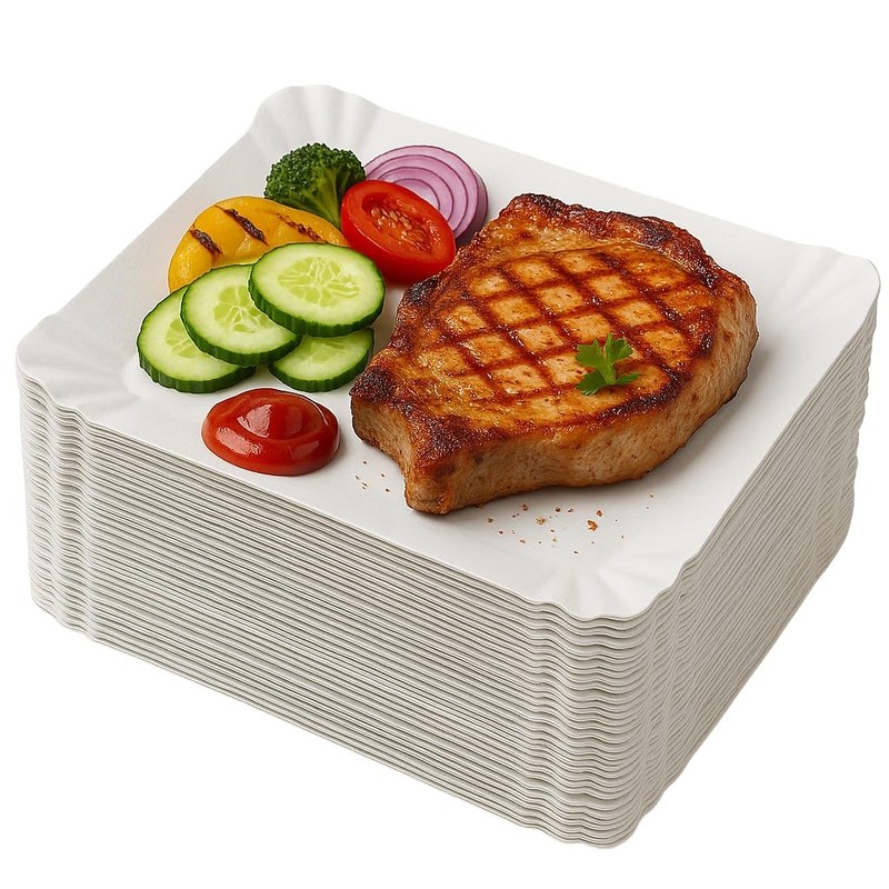 Paper Plates 14 x 20 cm Pack of 50 Rectangular