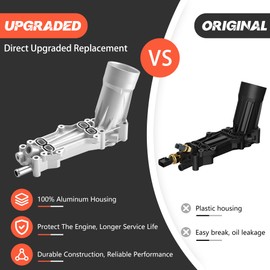 926-876 All Aluminum Engine Oil Filter Housing with Oil Cooler Sensors and Gaskets Fit for 2011-2016 Dodge Journey Charger Challenger Caravan Durango Avenger, Wrangler Grand Cherokee