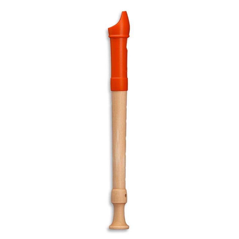 Mollenhauer 17314 Fipple Soprano Recorder, Digi, Orange, German Single Soprano