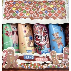 Heathcote & Ivory Nathalie Lete Four Hand Creams Gingerbread Art (Travel, Stocking Stuffer, Purse Mini)
