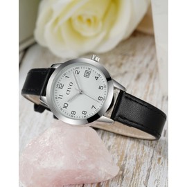 CIVO Ladies Watches for Women Leather: Analog Quartz Waterproof Easy to Read Date Wrist Watch Fashion Casual Elegant Black