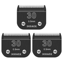 Detachable Pet Dog Grooming Steel Blades,Compatible with Andis,Oster A5,Wahl KM-10 Series,Cut Length 30#-0.5mm(3PCS)