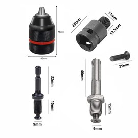 Secwell 1.5 mm - 13 mm Keyless Hand Drill Chuck 1/2 Inch - 20UNF Keyless Chuck with SDS Plus Adapter