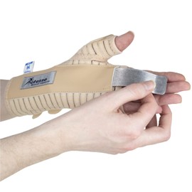Actesso Breathable Wrist Splint with Thumb Stabiliser - Wrist Night Splint for Carpal Tunnel Syndrome and Tendonitis (Beige Left, XL)