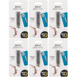 Nite Ize HipClip Universal Pocket Clip, Silver (6-Pack)
