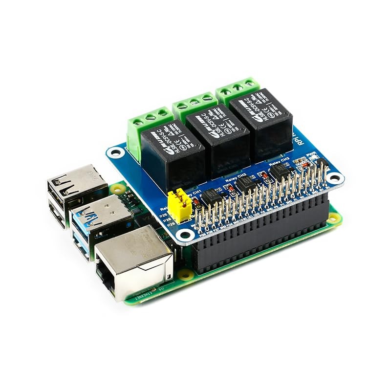 JESSINIE Raspberry Pi Relay Module HAT Expansion Board Three Channel