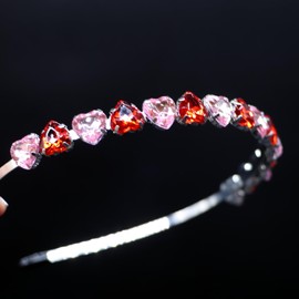 Women Fashion Crystal Heart Hairband Spakling Silver Hairband Bride Head Wear Gifts Hair Accessory for Women Christmas Party Party Accessories