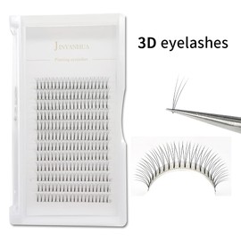 Soft Natural Premade Volume 2D Fans Eyelash Extension 0.10 Thickness 8-14mm Handmade Premade Cluster Volume Fans Faux Mink Lashes 3d (12mm, 3D-0.10-C)