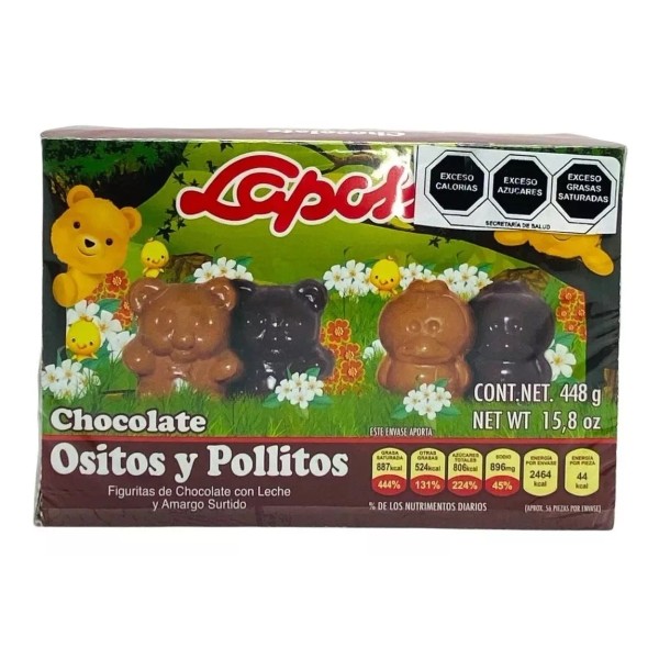 LAPOSSE Chocolates Ositos Y Pollitos Laposse 448g 56 Pzas