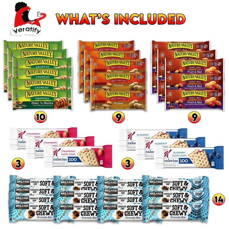 Veratify Healthy Mixed Snack Box (66 Count) Snacks Gift Basket