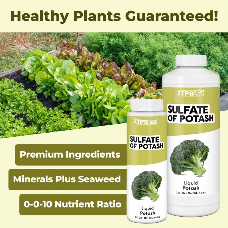 Sulfate of Potash, High-Potassium Plant Fertilizer, 8 oz (250mL)
