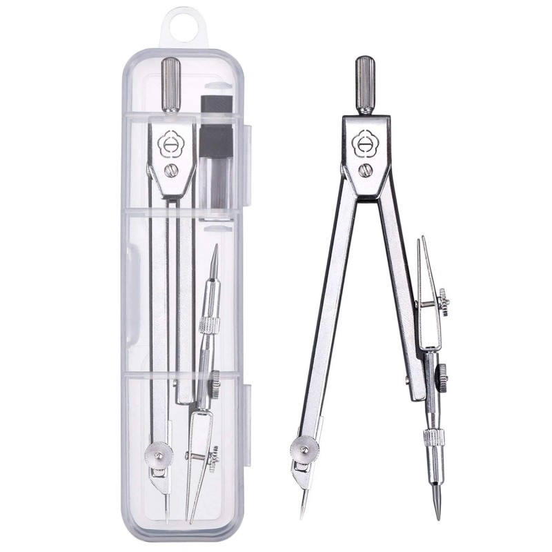 Eboot Student Geometry Math Set, Drawing Compass And 6 Inch