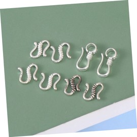 KONTONTY 40pcs Sterling Silver Toggle Clasp S-Hook Buckle for Jewelry Making Bracelet Accessory