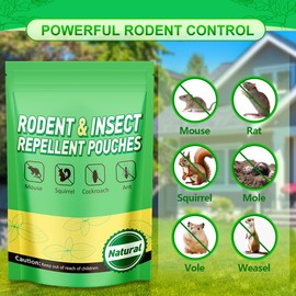 Mouse and Insect Repellent Pouches, Pest Repellent 10 Pouches, Peppermint Oil Rat Repellent for Mice Rats Squirrels Ants, Natural Mouse Deterrent for House, Garden, Car, RV, Garage, Basement