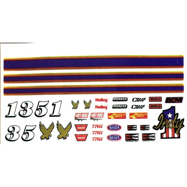 Indy Car Decals for Pine Derby Cars