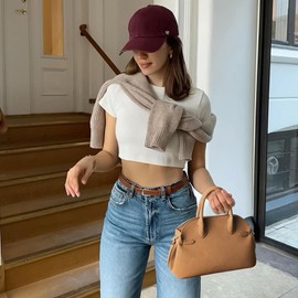 BOSTANTEN Suede Purse for Women Top Handle Satchel Large Tote Crossbody Handbags with Adjustable Strap and Magnetic, brown