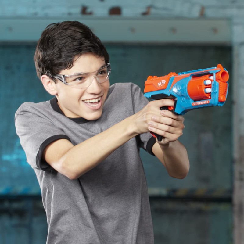 Nerf Elite Strongarm Orange Blaster, Rotary Drum, Quick Fire, 6