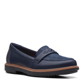 Clarks Raisie - Mocasines para Mujer, Cuero Azul Marino, 22
