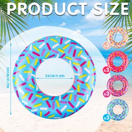 12 Pcs Inflatable Donut Lollipop Assorted Inflatable Donut Shaped Suckers Donut Themed Birthday Party Decoration Inflatable Candy Balloons Props Favors for Swimming Pool, 4 Styles (Donut)
