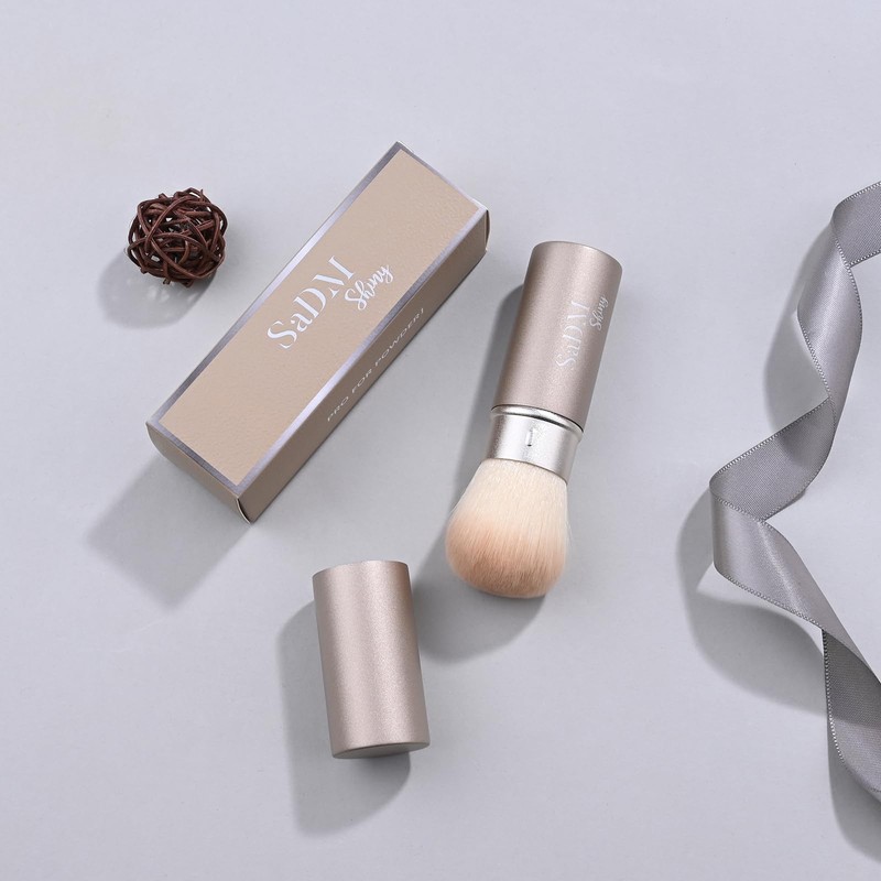 SaDM Shiny Retractable Powder Brush – Portable, Multipurpose Makeup Brush