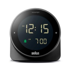 BRAUN (Brown) Digital Table Clock, BC24B, Black