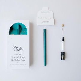 Tom’s Studio Lumos Pro Duo Tip (Ivy) | Refillable Fineliner, Writing & Brush Pen | Comes with 11 Tips, 3ml Deep Black Ink Sample & 2x Ink Reservoir