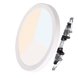 Alpinaluz LED Ceiling Light Round 18W Diameter 225mm Recessed or Ceiling Light with Adjustable Hole Diameter 65-200mm IP44 Ultra Thin 17mm CCT Dimmable 3000K/4000K/6000K Bathroom Kitchen
