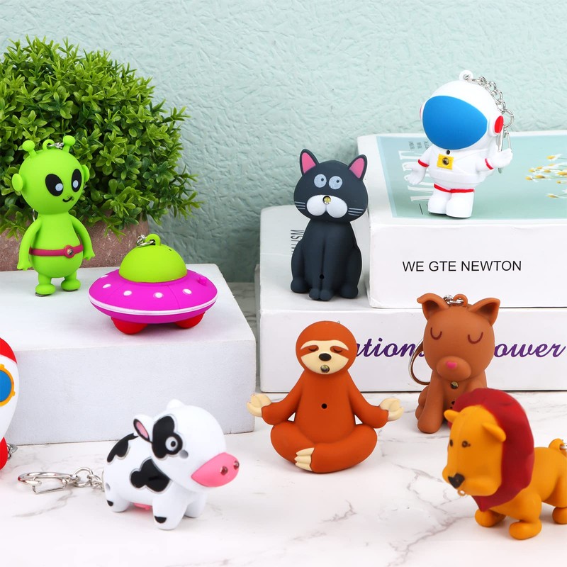 9 Pieces Nurse Flashlight Pediatric, Nurse Flashlight Keychain, Animal Flashlight