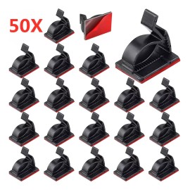 Estuchelandia 50 Pzs Clip Organizador Ajustable Cables Autoadhesivo Sosten