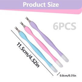 OUDQFCJ 6pcs Cuticle Trimmer with Pusher, Rubber Tip Cuticle Tool for Nail Art