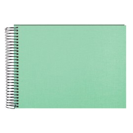 goldbuch Bella Vista Spiral Album, Linen Spiral Bound, Photo Album with 40 Black Pages, Photo Book for Gluing, Photo Album, Neo Mint, Approx. 24 x 17 x 2.8 cm