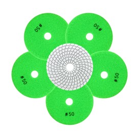 QUEFORET Diamond Polishing Pads Grit 50-6pcs Wet Sanding Discs 100mm for Granite Marble Quartz Artificial Stone