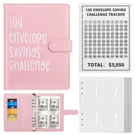 Bczhieulw 100 Envelope Saving Challenge, A5 Money Saving Folder, Money Saving Book for Money Challenge, Money Saving Book, Saving Organiser Money, 100 Days Savings Book, for Couples, School and Home
