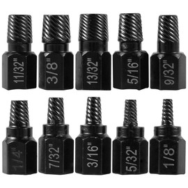 10Pcs Screw Extractor Kit Multi-Spline Damaged Screw Remover Set Alloy Steel Damaged Screw Remover Set Easy Out Bolt Extractor Set Spiral Screw Extractor for Bolt Stud Pipe