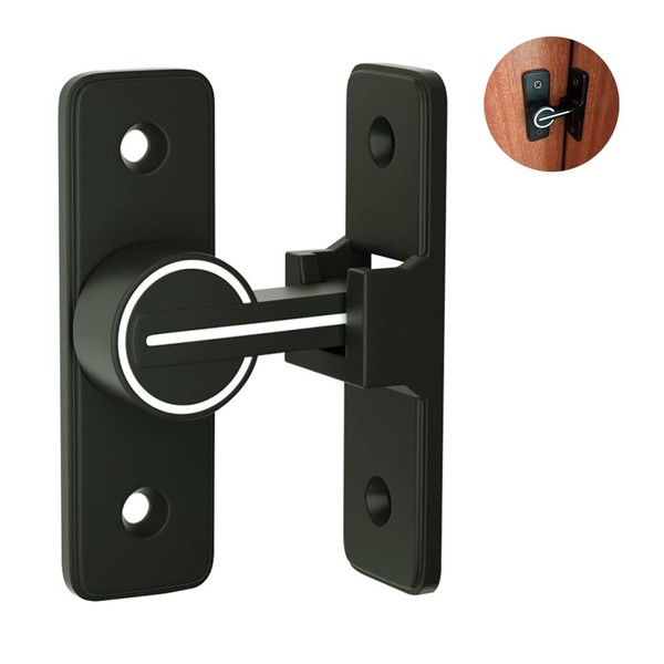Barn Door Lock, 90 Degree Door Lock Glow at Night, Safety Sliding Barn Door Lock, Suitable for Barn Doors, Balcony Doors, etc