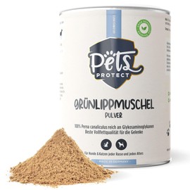 Pets PROTECT 100% Green-Lipped Mussel Powder for Joint Function, Very High Content of Glycosaminoglycans (3.5%), Best Full Fat Quality, No Additives, Dog and Cat, 150 g Green-Lipped Mussel Powder