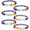 Nupuyai 7 Chakra Amethyst Healing Crystal Bracelet for Women Men,