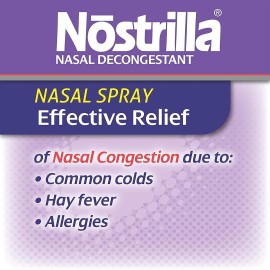 Nostrilla Nasal Decongestant Spray, Stuffy Nose Relief, 0.5 oz (6 Pack)